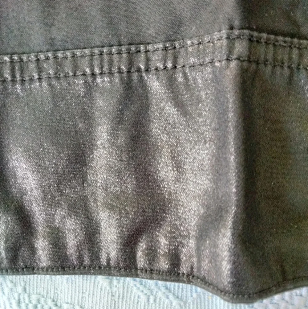 Y2K A-Line Leather Look Black Mini Skirt Women's US Size 6 Fake Leather